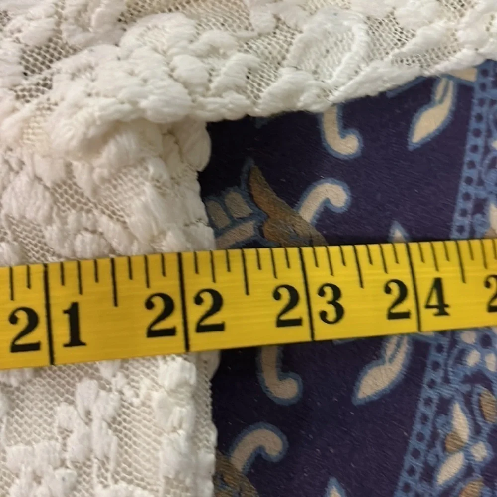 Coldwater Creek Women’s Lace Top Size L Off White Lined Bodice Long Sleeve